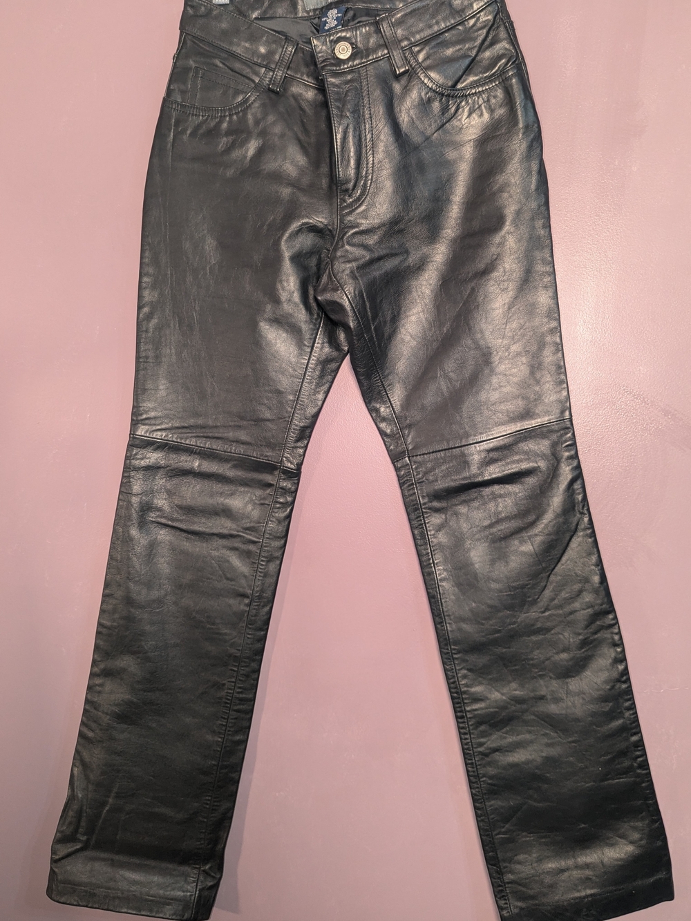 Vintage 2000 GAP Black Leather Boot Cut Jeans Sz 0